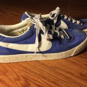 Nike Bruins Blue White Suede Shoes Size 8 Rare